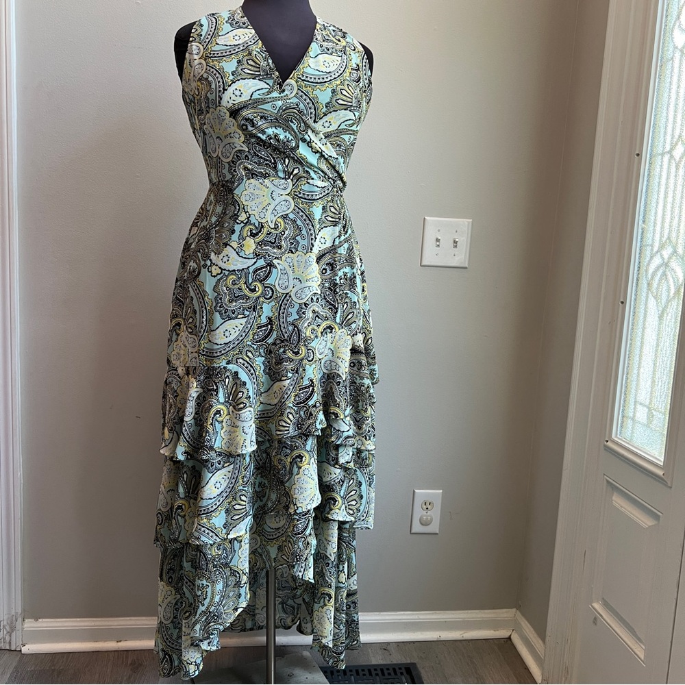 INC International concepts Elegant Paisley Maxi Dress Size 16